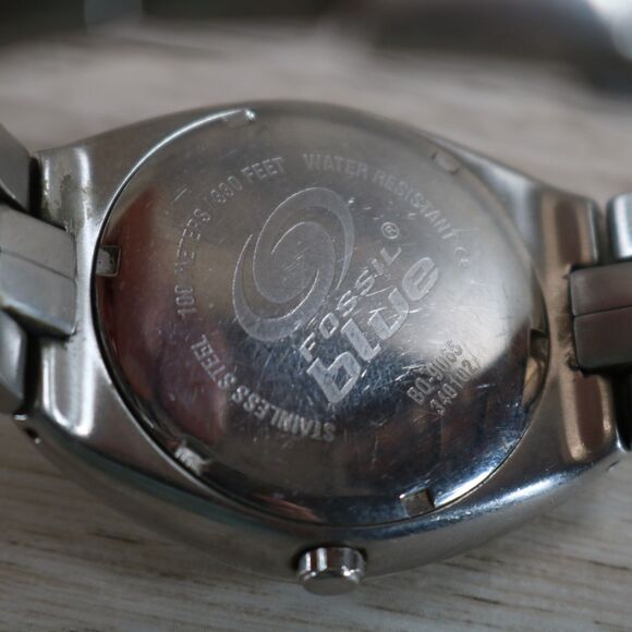Fossil Blue Multifunction Watch – Pre-Owned, New Battery, Round, Silver/Blue - Picture 7 of 10